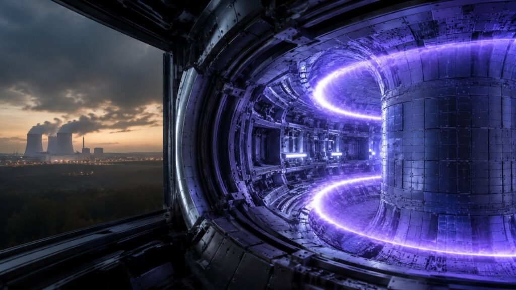 Fusion energy reactor with controlled plasma beside conventional power infrastructure