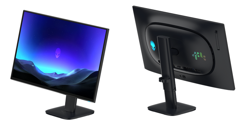 Front and rear views of Alienware’s announced AW2527HX 560Hz OLED monitor.