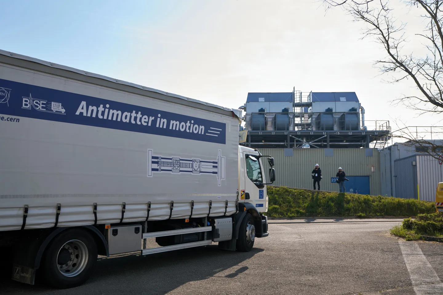 Truck carrying the BASE-STEP antiproton trap at CERN in March 2026