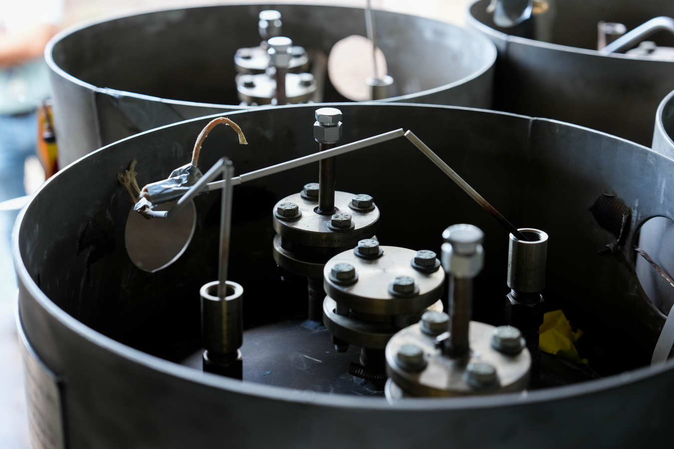 Canisters containing FLiBe salt from the Molten Salt Reactor Experiment