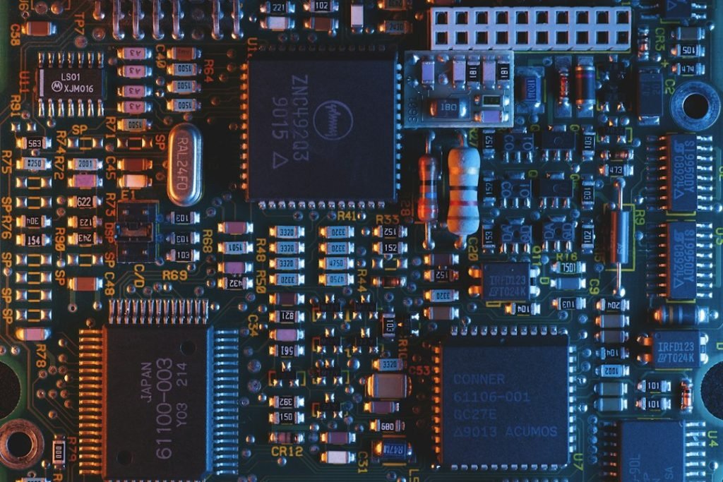 Electronic components on a circuit board; representative photograph, not Nvidia Sentry hardware.