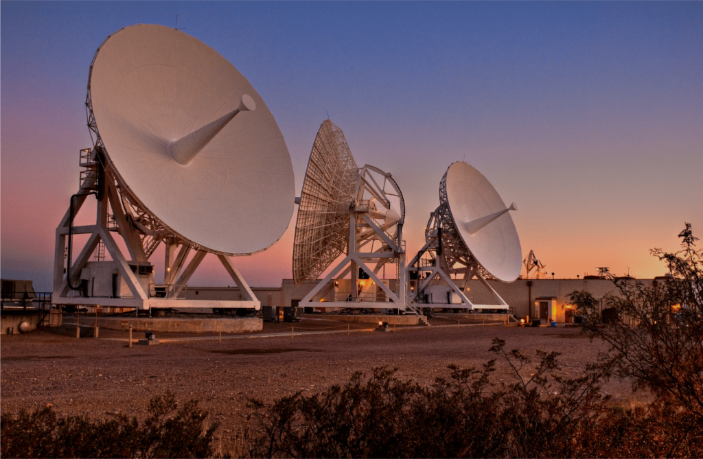 Near Space Network antennas at White Sands in New Mexico