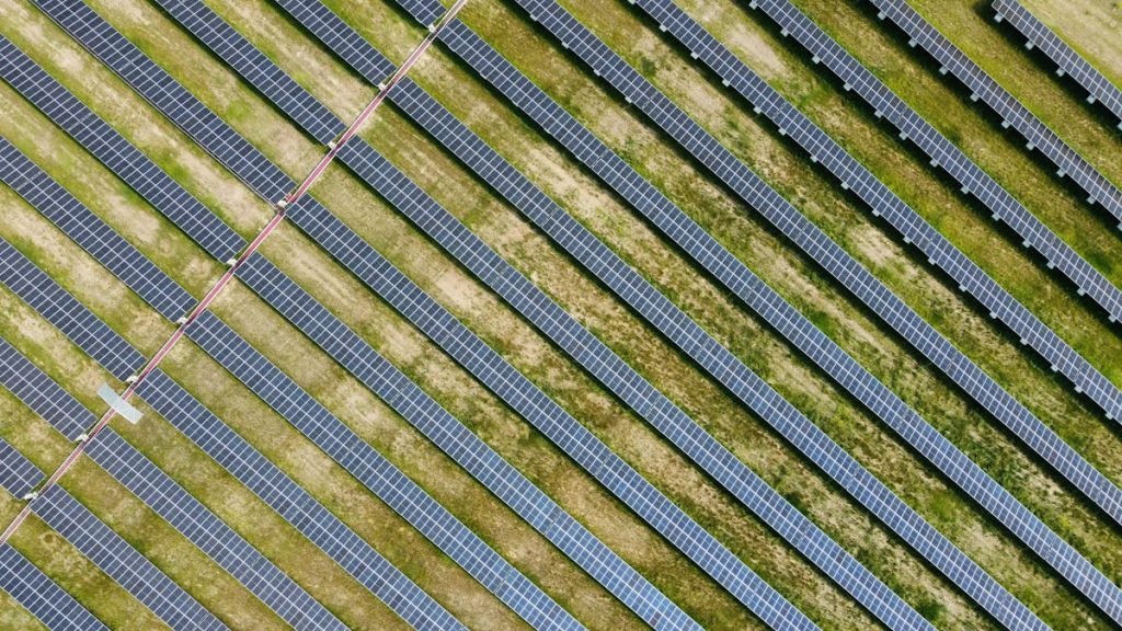 Large field of solar panels