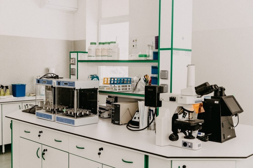 Equipment in a university chemistry laboratory.