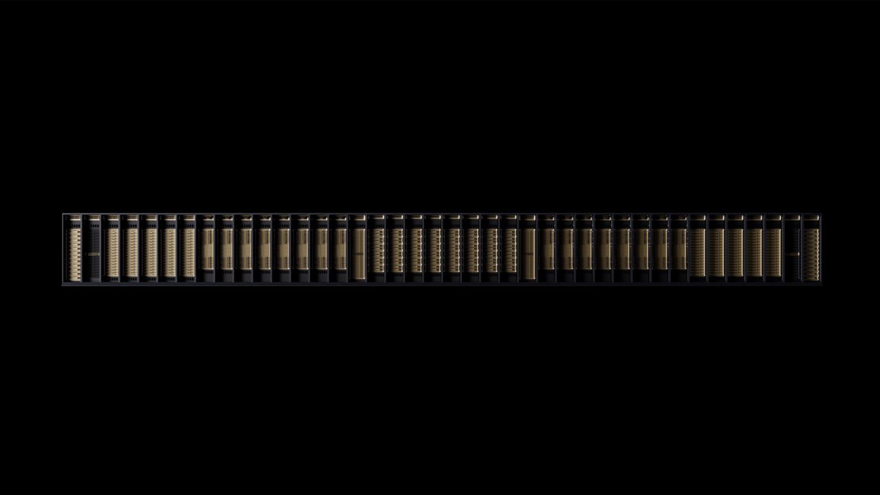 Nvidia illustration of a row of AI computing racks