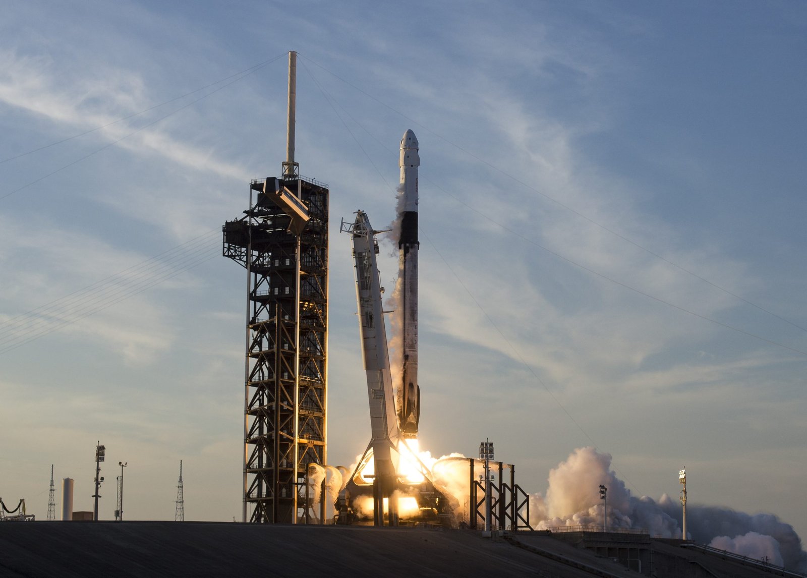 A Falcon 9 launches a Dragon spacecraft on NASA’s Crew-10 mission