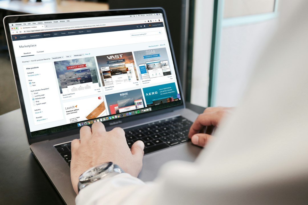 Person using a laptop computer