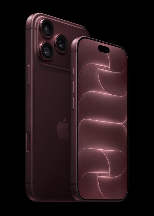 Apple’s product image of burgundy iPhone 18 Pro models.