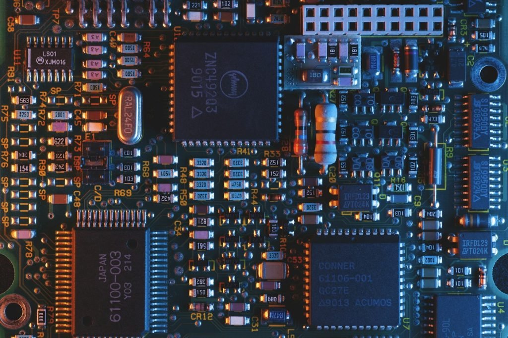 Components on a conventional electronic circuit board