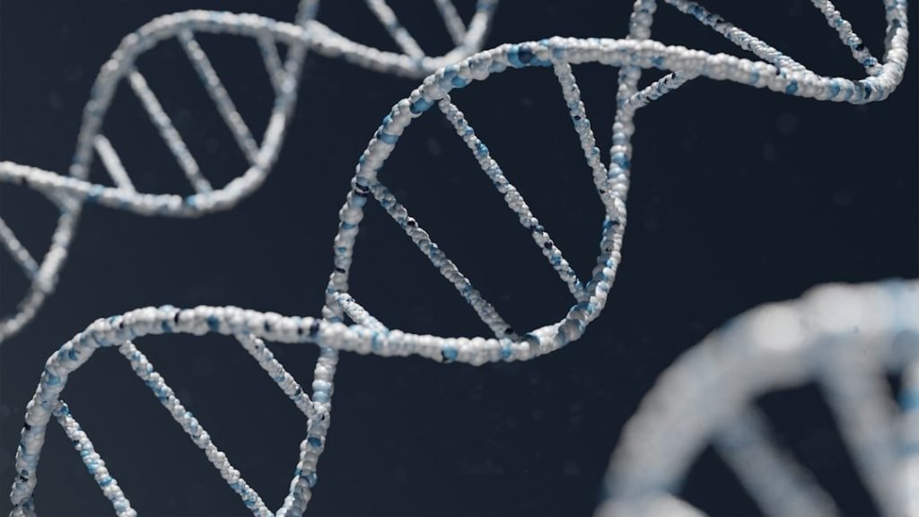 Conceptual illustration of DNA double helices