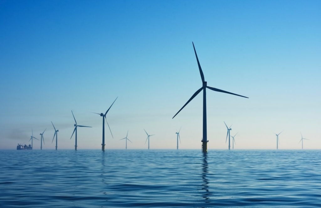 Wind turbines generating renewable electricity