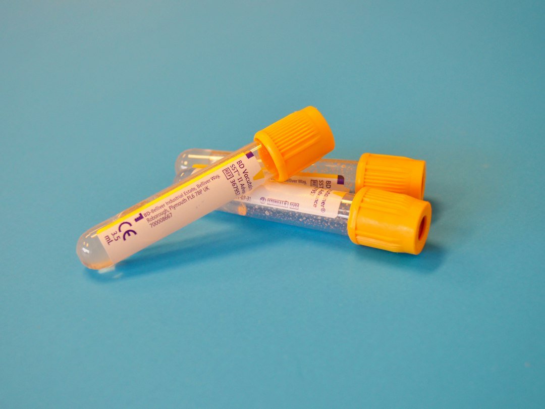 Blood-collection tubes used to transport laboratory samples