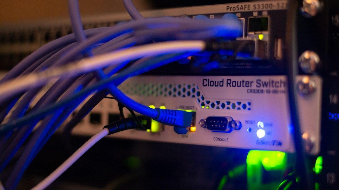 Network equipment connected by Ethernet cables