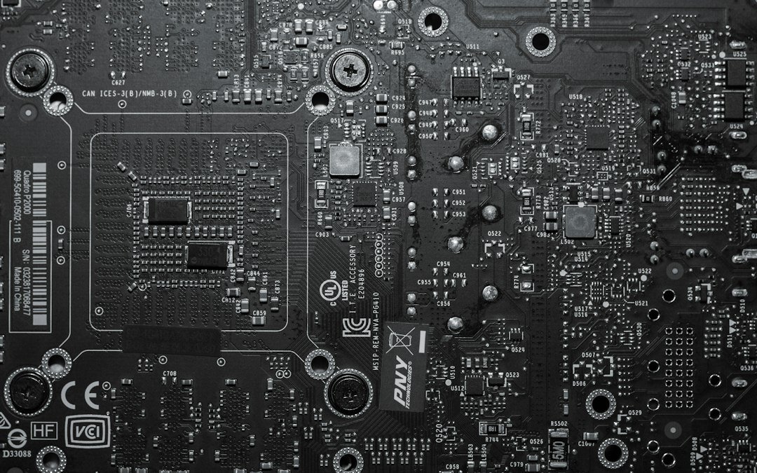 Close view of a graphics card circuit board representing AI accelerators