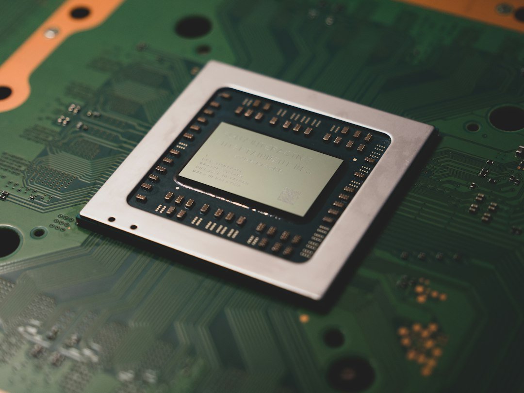 Computer processor on a circuit board representing inference hardware