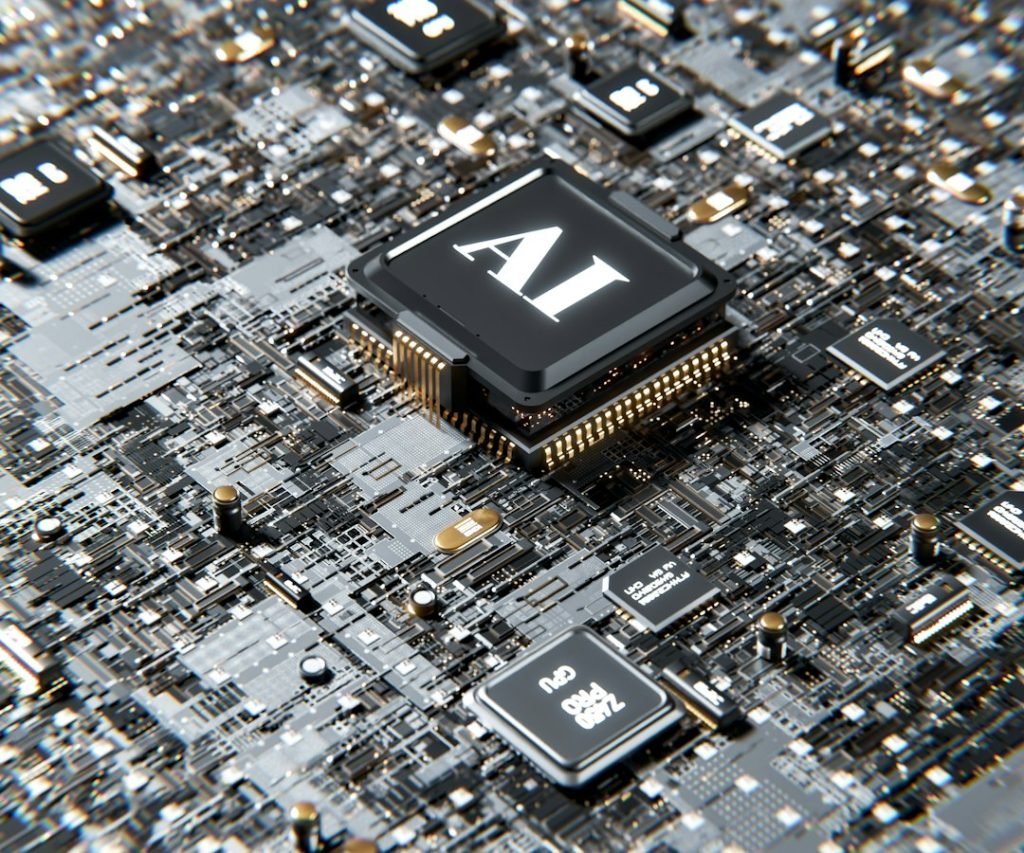 Conceptual AI and GPU processor render; not the leased hardware in the transaction.