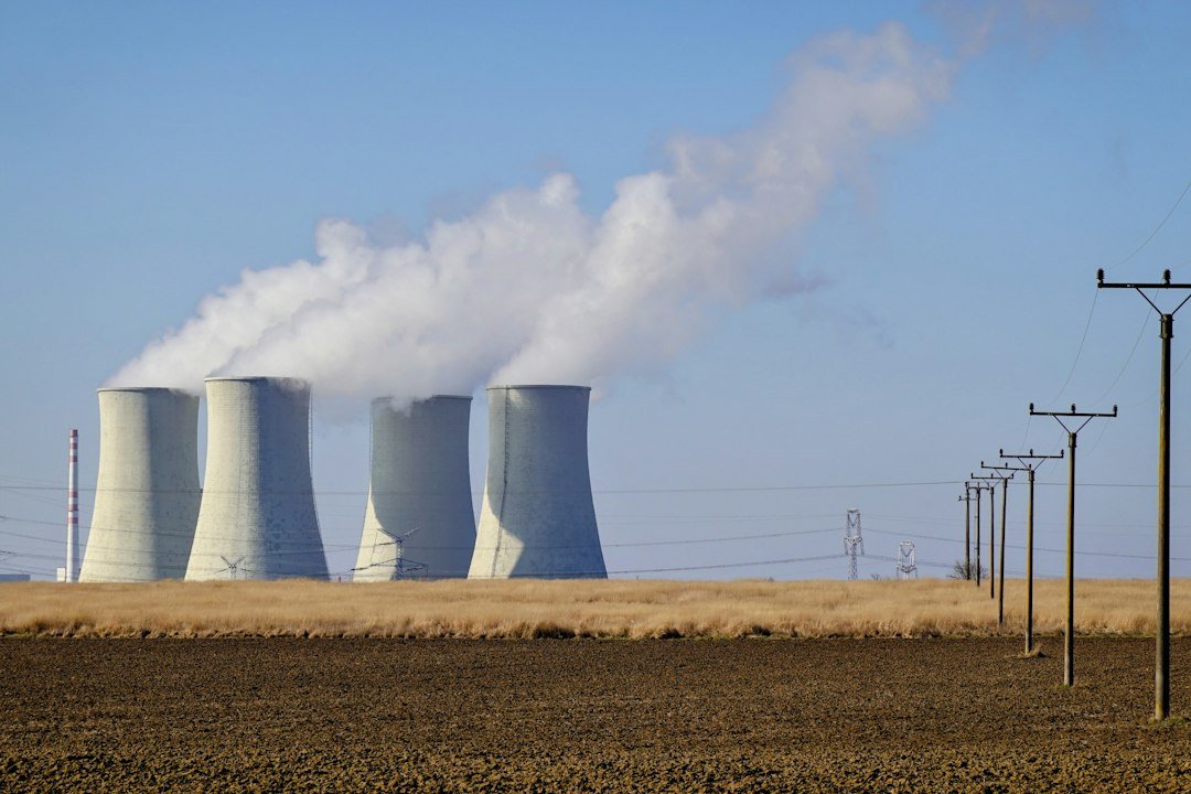 Conventional power-station cooling towers; representative photograph, not a microreactor.